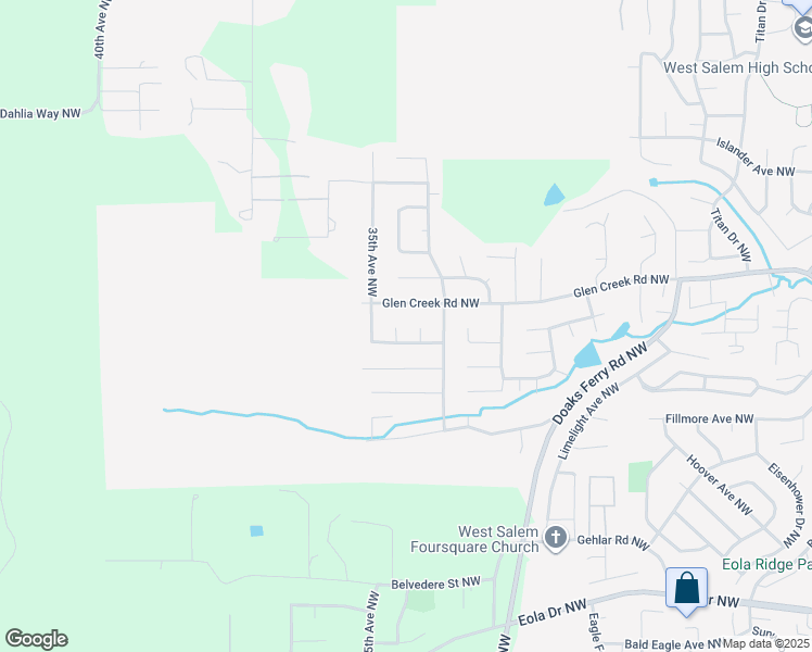 map of restaurants, bars, coffee shops, grocery stores, and more near 1156 Sun Valley Court Northwest in Salem
