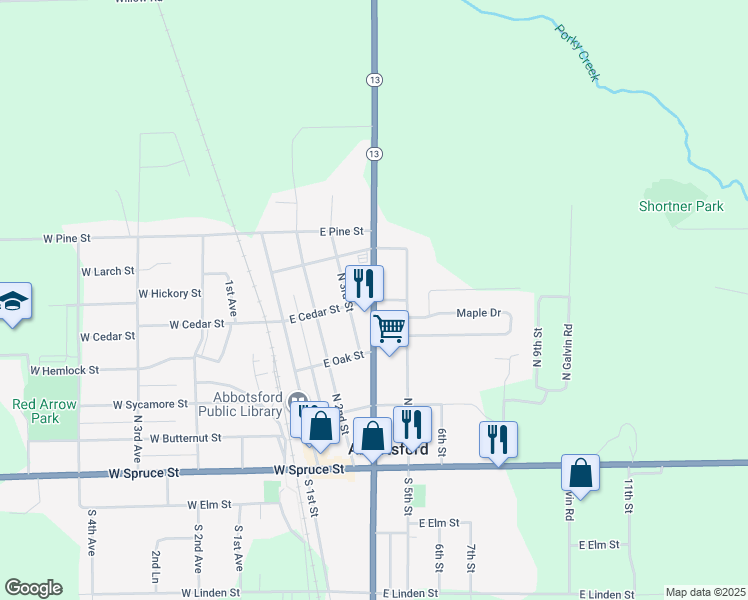 Cedar Street, Abbotsford WI Walk Score
