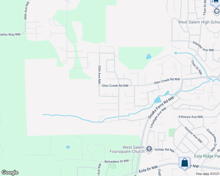 map of restaurants, bars, coffee shops, grocery stores, and more near 1156 Sun Valley Court Northwest in Salem