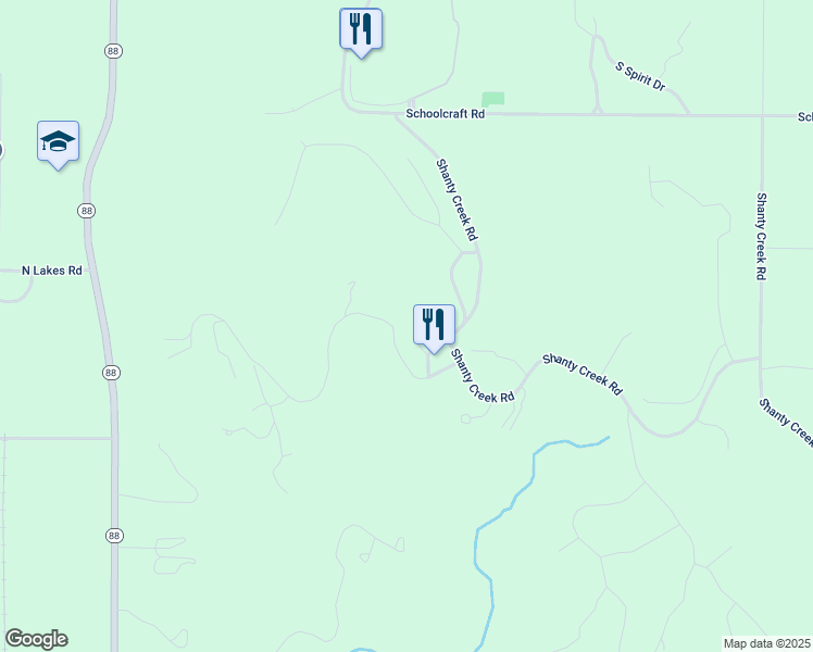 map of restaurants, bars, coffee shops, grocery stores, and more near Wind Cliff Road in Bellaire