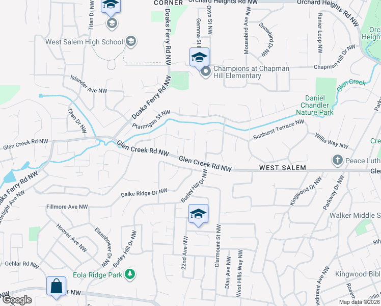 map of restaurants, bars, coffee shops, grocery stores, and more near 1165 Coventry Court Northwest in Salem