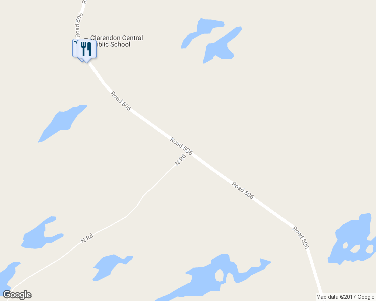 map of restaurants, bars, coffee shops, grocery stores, and more near 7459 Road 506 in Frontenac County