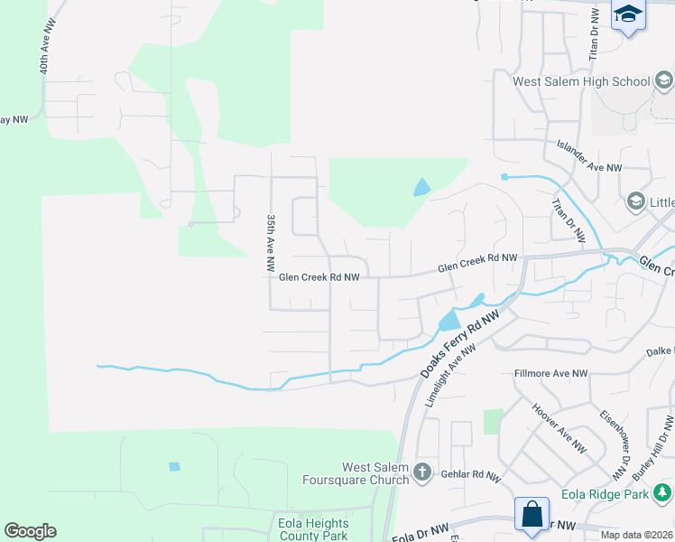 map of restaurants, bars, coffee shops, grocery stores, and more near 3406 Champlain Court Northwest in Salem