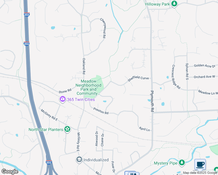 map of restaurants, bars, coffee shops, grocery stores, and more near 13209 Sheffield Curve in Minnetonka