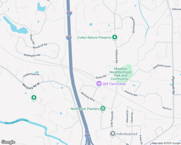 map of restaurants, bars, coffee shops, grocery stores, and more near 2724 Stone Circle in Hopkins