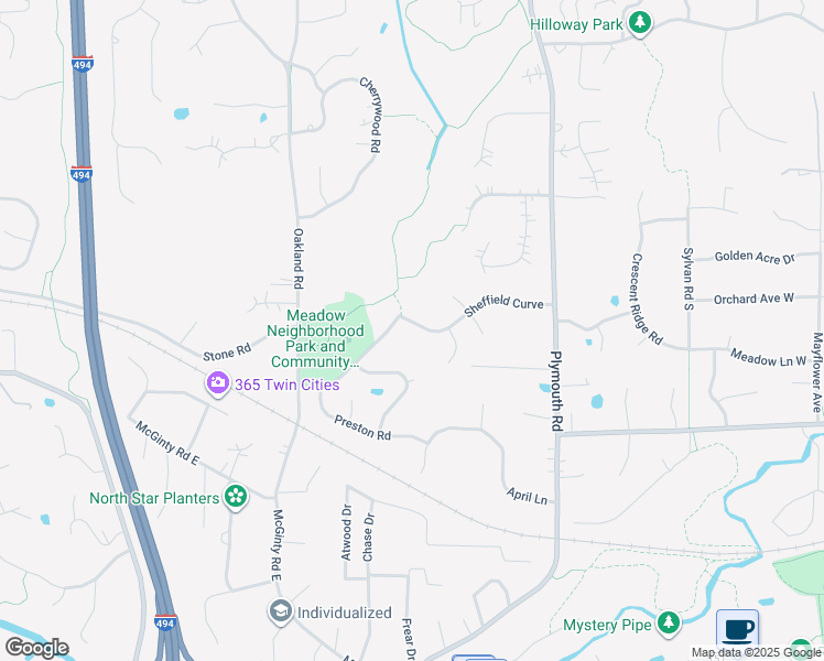map of restaurants, bars, coffee shops, grocery stores, and more near 13209 Sheffield Curve in Minnetonka