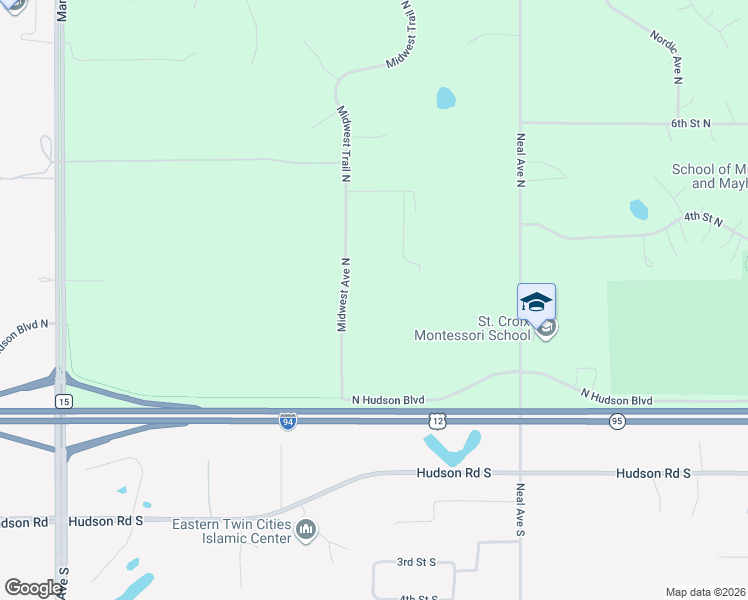 map of restaurants, bars, coffee shops, grocery stores, and more near 205 Midwest Avenue North in Lake Elmo