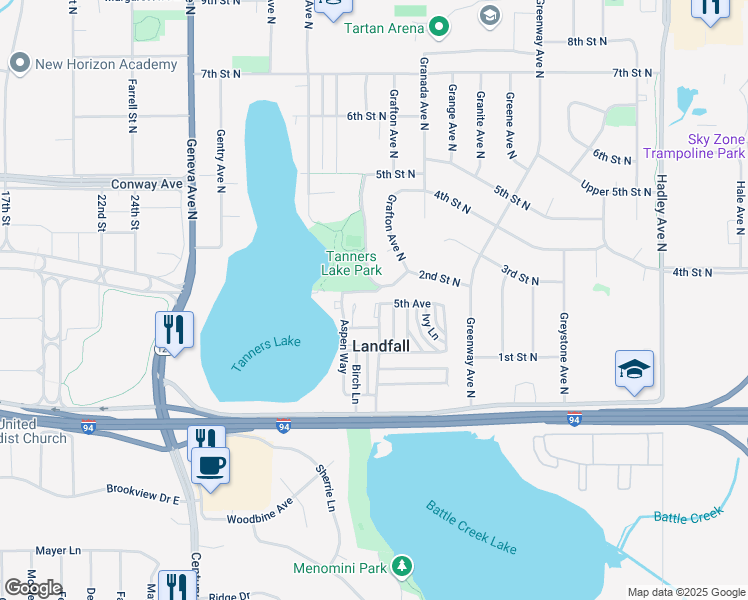 map of restaurants, bars, coffee shops, grocery stores, and more near 6 Kove Circle in Landfall