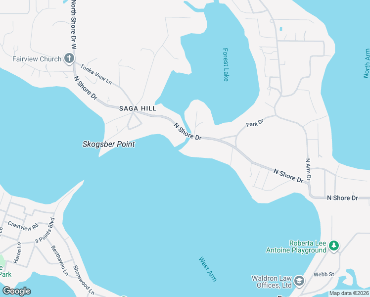 map of restaurants, bars, coffee shops, grocery stores, and more near 4423 North Shore Drive in Mound