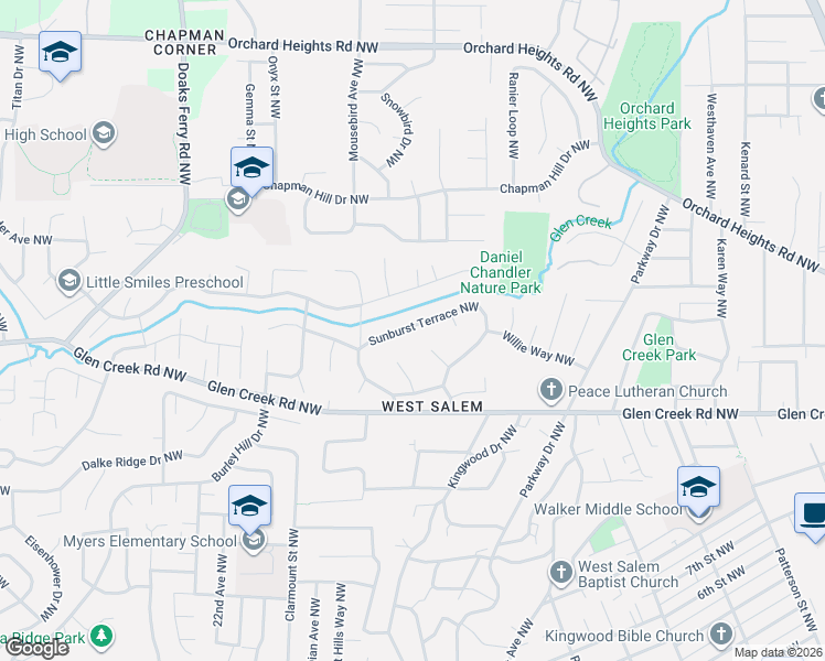 map of restaurants, bars, coffee shops, grocery stores, and more near 1761 Cumulus Court Northwest in Salem