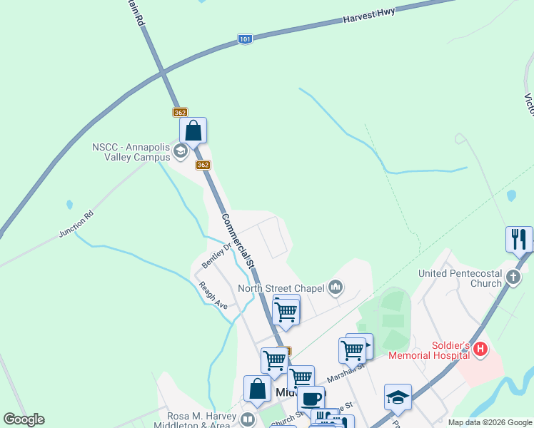 map of restaurants, bars, coffee shops, grocery stores, and more near 22 Meadow Lane in Middleton
