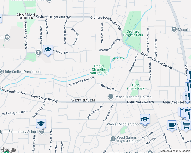 map of restaurants, bars, coffee shops, grocery stores, and more near in Salem
