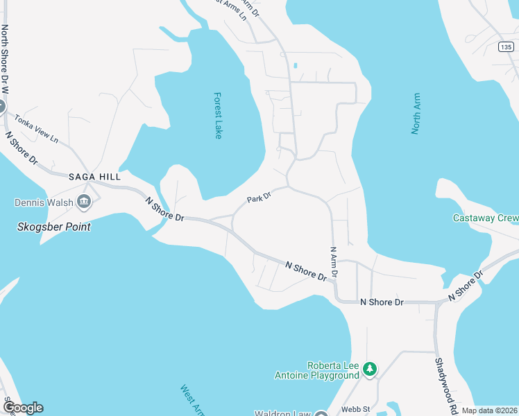 map of restaurants, bars, coffee shops, grocery stores, and more near 1400 Park Drive in Mound