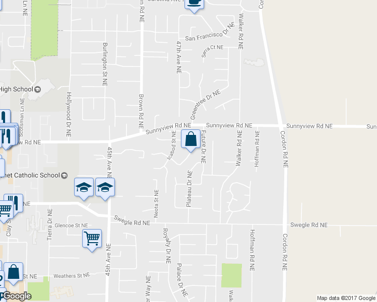 map of restaurants, bars, coffee shops, grocery stores, and more near 4798 Deepwood Loop Northeast in Salem
