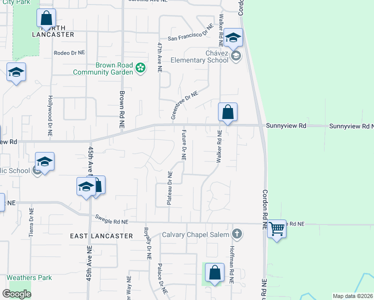 map of restaurants, bars, coffee shops, grocery stores, and more near 1924 Future Drive Northeast in Salem
