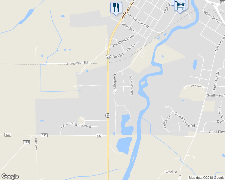 map of restaurants, bars, coffee shops, grocery stores, and more near 1319 Landings Lane in Watertown