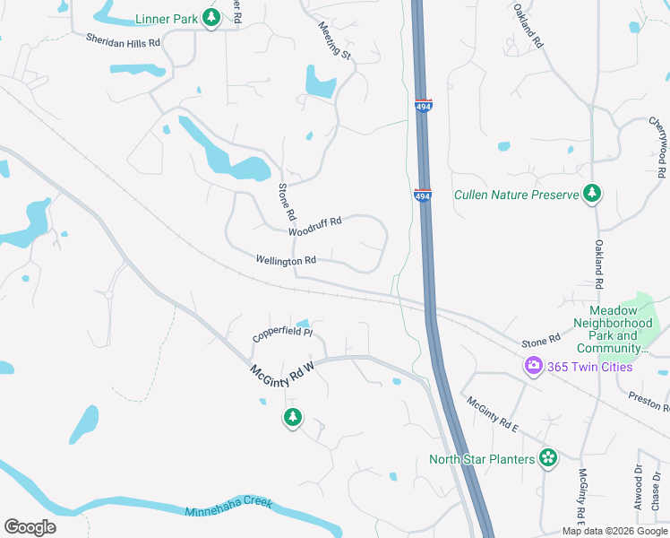map of restaurants, bars, coffee shops, grocery stores, and more near 14501 Wellington Road in Wayzata