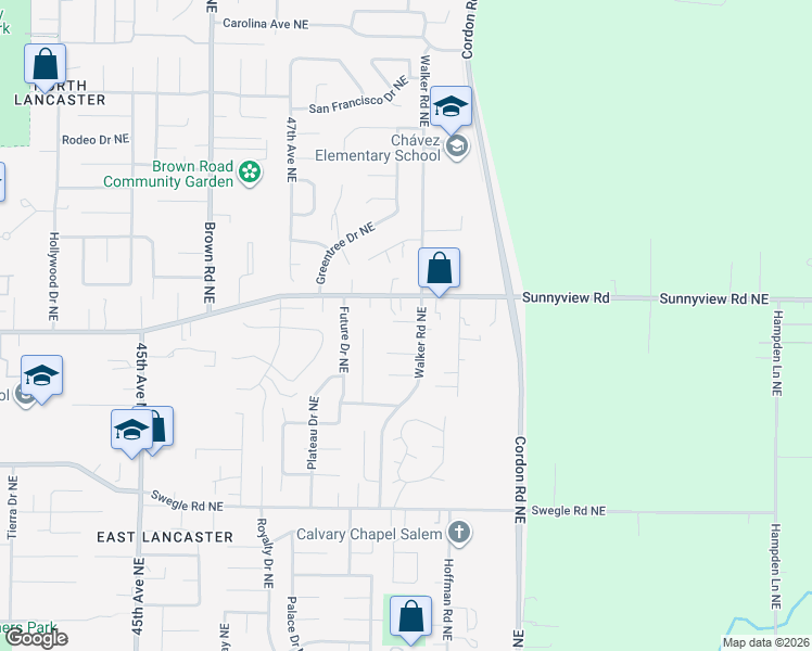 map of restaurants, bars, coffee shops, grocery stores, and more near 1937 Walker Road Northeast in Salem