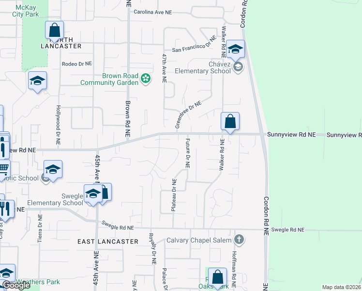 map of restaurants, bars, coffee shops, grocery stores, and more near 1924 Future Drive Northeast in Salem