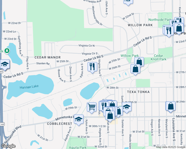 map of restaurants, bars, coffee shops, grocery stores, and more near in Minneapolis