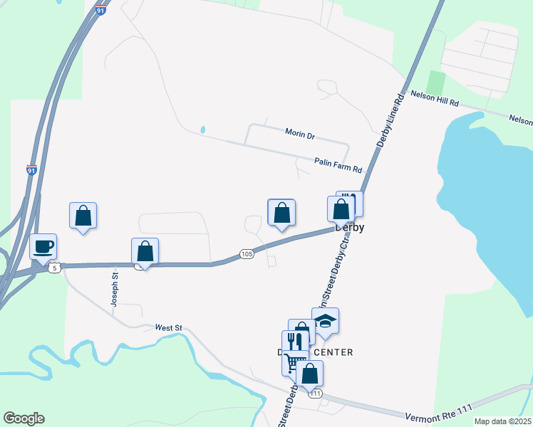 map of restaurants, bars, coffee shops, grocery stores, and more near 104 Kingsbury Circle in Derby