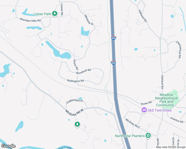 map of restaurants, bars, coffee shops, grocery stores, and more near 14440 Woodruff Circle in Wayzata