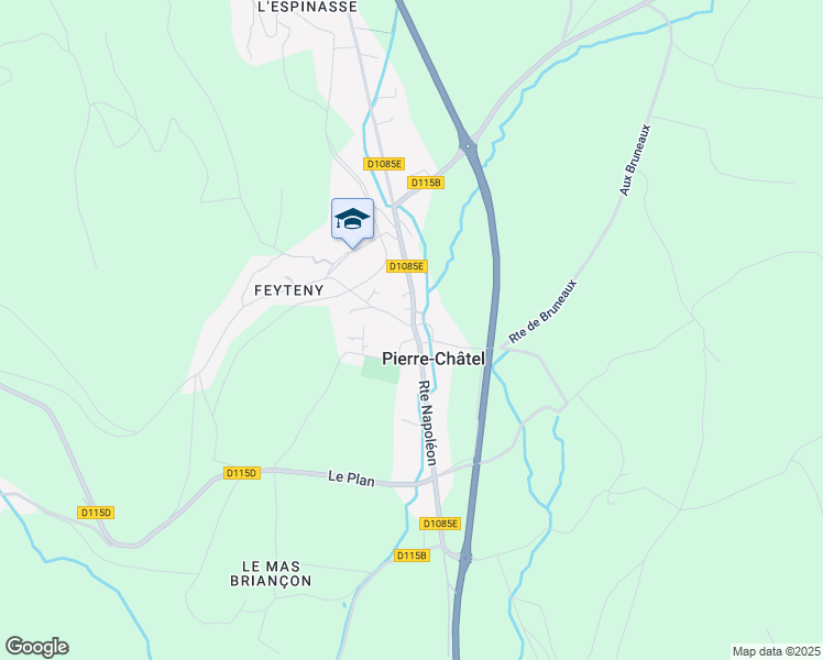 map of restaurants, bars, coffee shops, grocery stores, and more near 40 Chemin Vieux in Pierre-Châtel