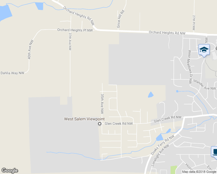 map of restaurants, bars, coffee shops, grocery stores, and more near 3464 Archer Court Northwest in Salem