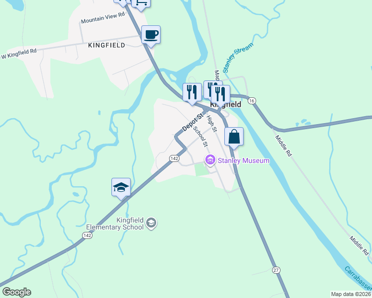map of restaurants, bars, coffee shops, grocery stores, and more near Salem Road in Kingfield