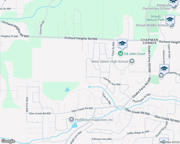 map of restaurants, bars, coffee shops, grocery stores, and more near 1533 Broken Wheel Court Northwest in Salem