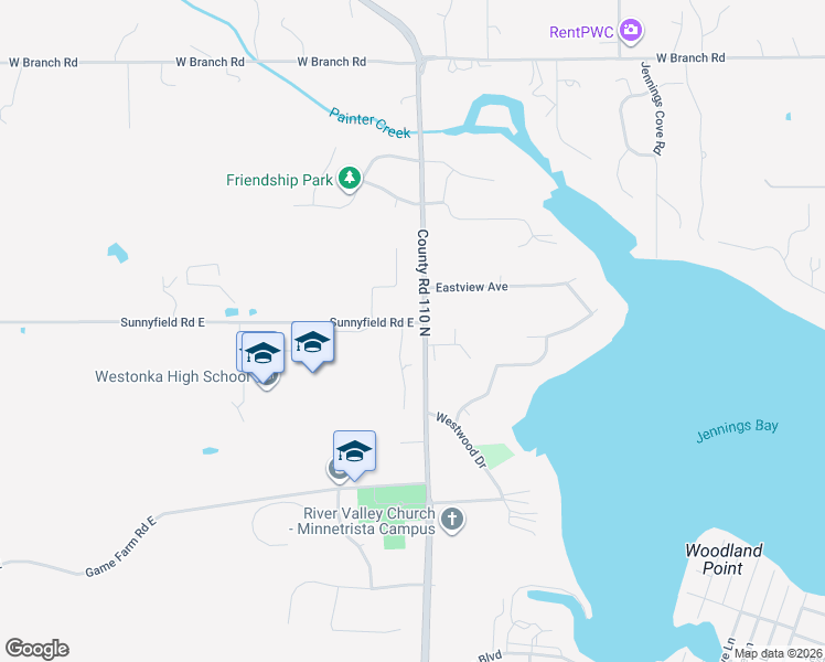 map of restaurants, bars, coffee shops, grocery stores, and more near 1200 Langewood Drive in Mound