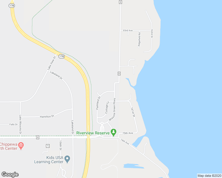 map of restaurants, bars, coffee shops, grocery stores, and more near 1421 Wissota Green Parkway in Chippewa Falls