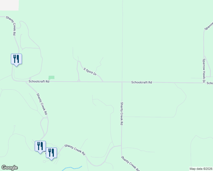 map of restaurants, bars, coffee shops, grocery stores, and more near 4265 Schoolcraft Road in Bellaire