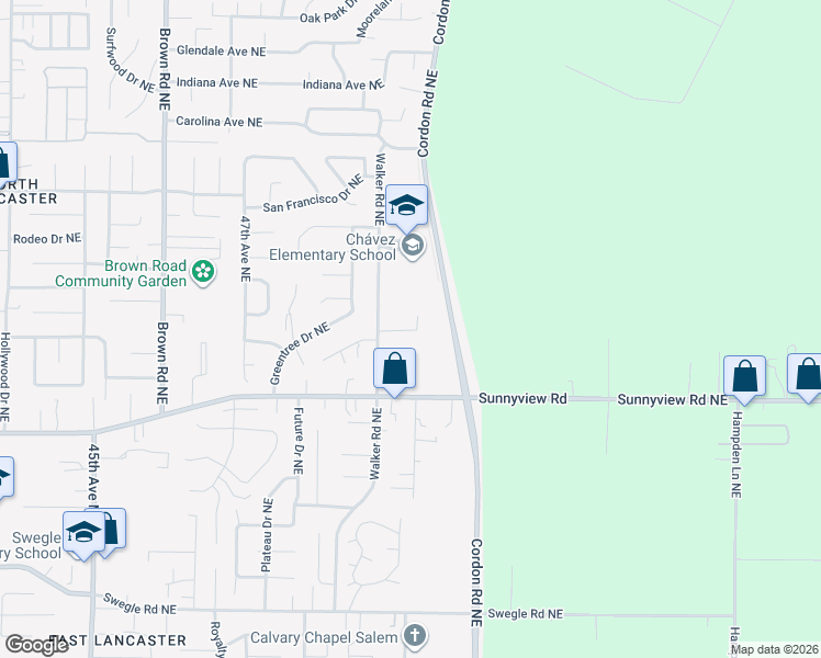 map of restaurants, bars, coffee shops, grocery stores, and more near 2100-2138 Walker Road Northeast in Salem