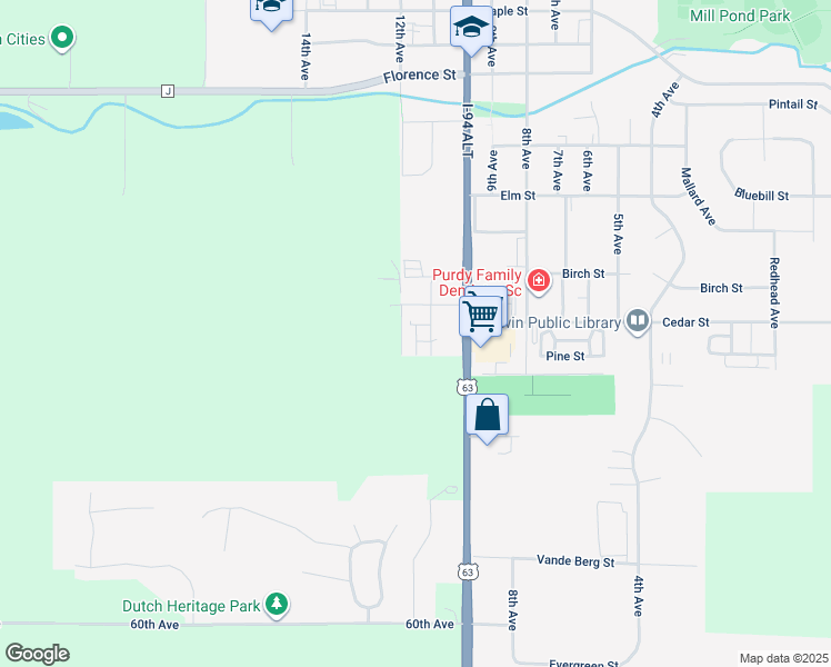 map of restaurants, bars, coffee shops, grocery stores, and more near 1722 11th Avenue in Baldwin