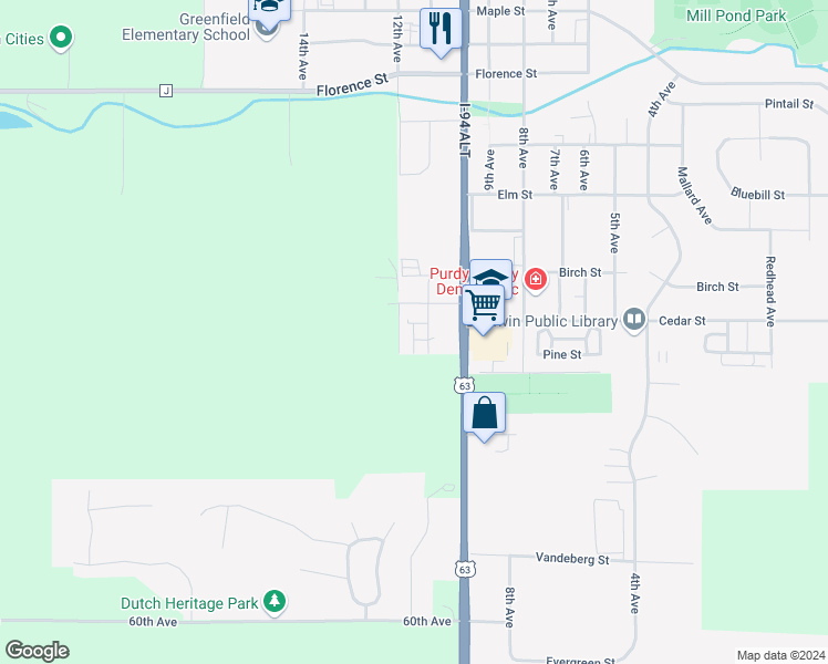 map of restaurants, bars, coffee shops, grocery stores, and more near 1722 11th Avenue in Baldwin