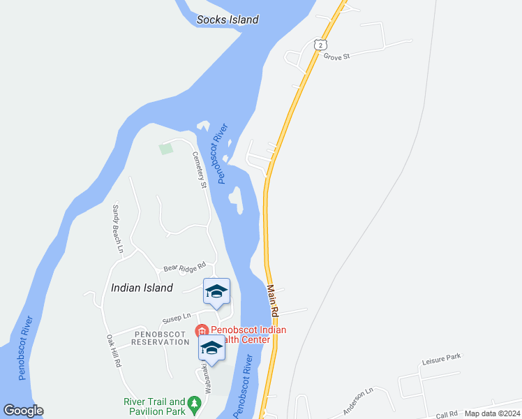 map of restaurants, bars, coffee shops, grocery stores, and more near 193 Main Road in Milford