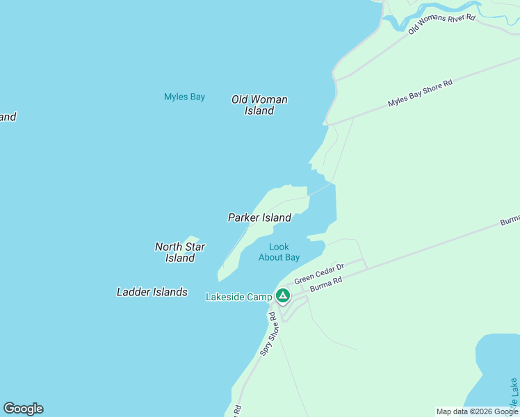 map of restaurants, bars, coffee shops, grocery stores, and more near 74 Parker Island Road in Lion's Head