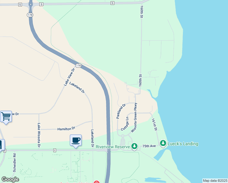 map of restaurants, bars, coffee shops, grocery stores, and more near 1455 Coventry Lane in Chippewa Falls
