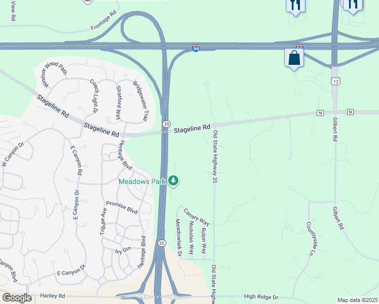 map of restaurants, bars, coffee shops, grocery stores, and more near 648 Old State Highway 35 in Hudson
