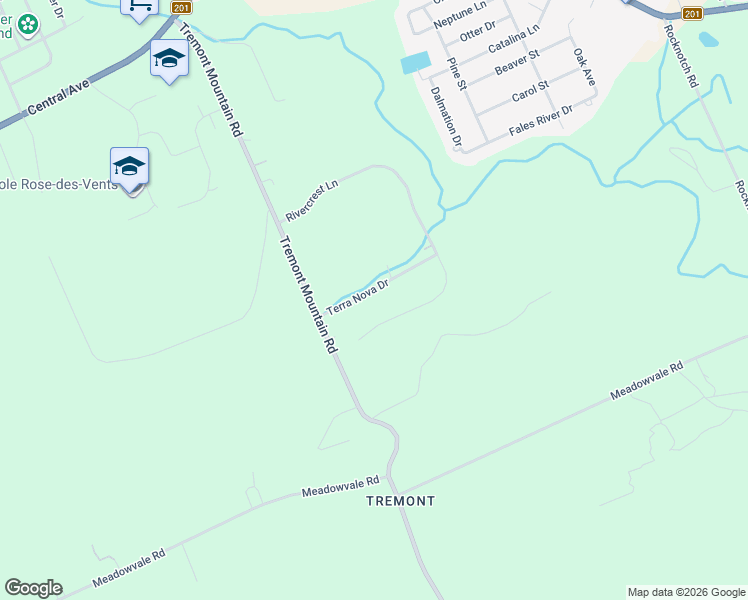 map of restaurants, bars, coffee shops, grocery stores, and more near 40 Terra Nova Drive in Kingston