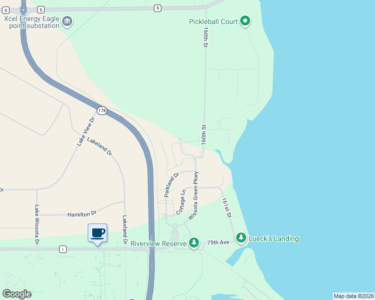 map of restaurants, bars, coffee shops, grocery stores, and more near 1390 Coventry Lane in Chippewa Falls