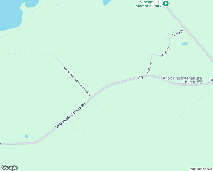 map of restaurants, bars, coffee shops, grocery stores, and more near 5882 McDonalds Corners Road in Lanark Highlands