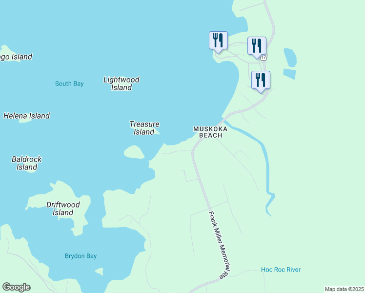 map of restaurants, bars, coffee shops, grocery stores, and more near 1010 Evergreen Court in Gravenhurst