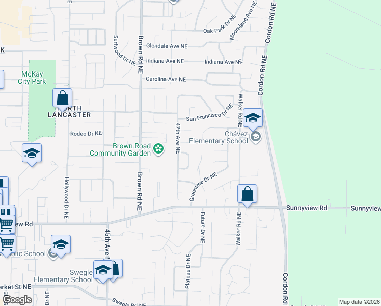 map of restaurants, bars, coffee shops, grocery stores, and more near 4777 El Cedro Loop Northeast in Salem
