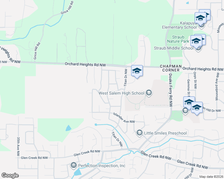 map of restaurants, bars, coffee shops, grocery stores, and more near 2792 Dutch Oven Avenue Northwest in Salem