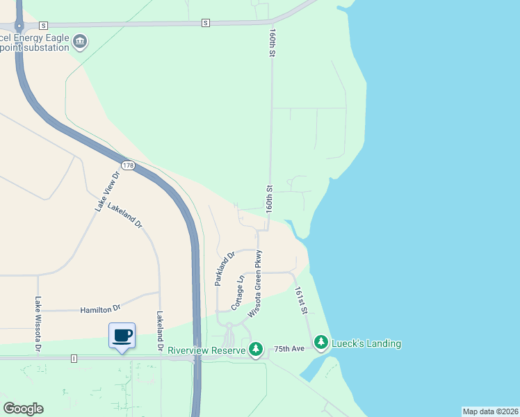 map of restaurants, bars, coffee shops, grocery stores, and more near 7943 160th Street in Chippewa Falls