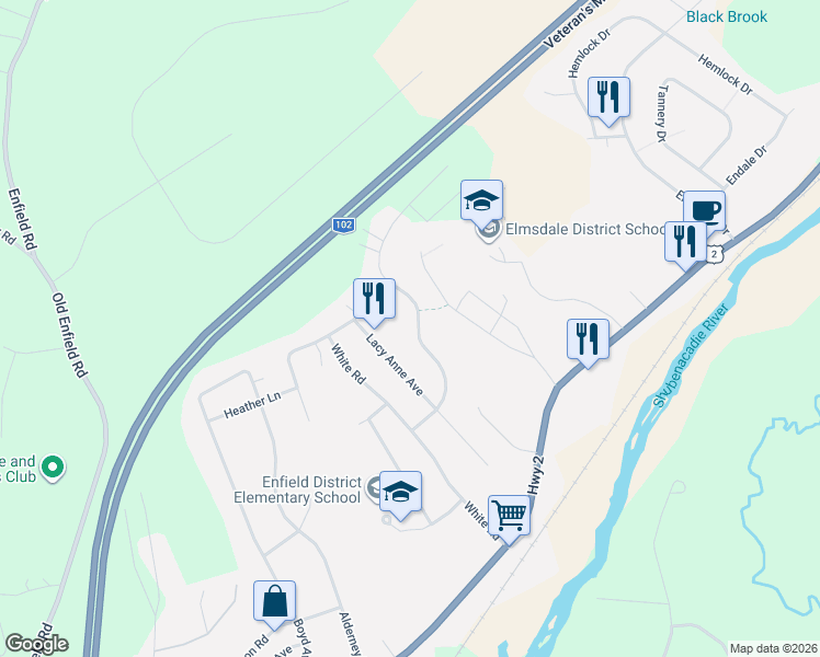 map of restaurants, bars, coffee shops, grocery stores, and more near 35 Tyler Street in Enfield
