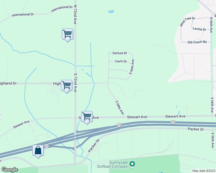map of restaurants, bars, coffee shops, grocery stores, and more near 600 South 68th Avenue in Wausau