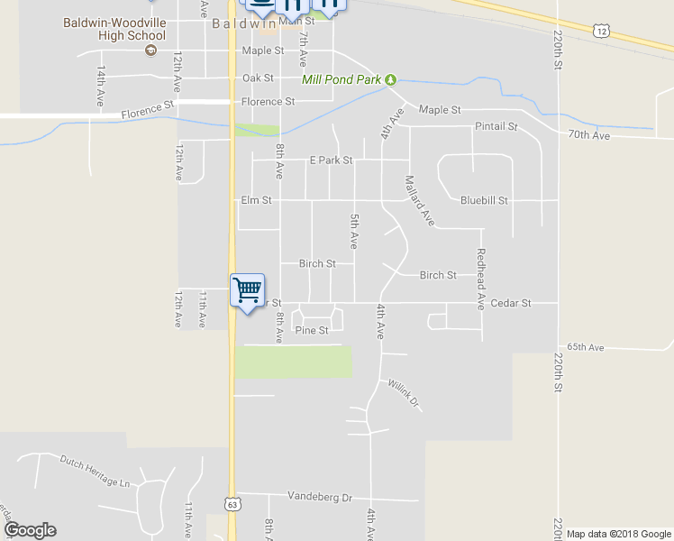 map of restaurants, bars, coffee shops, grocery stores, and more near 1730 6th Avenue in Baldwin